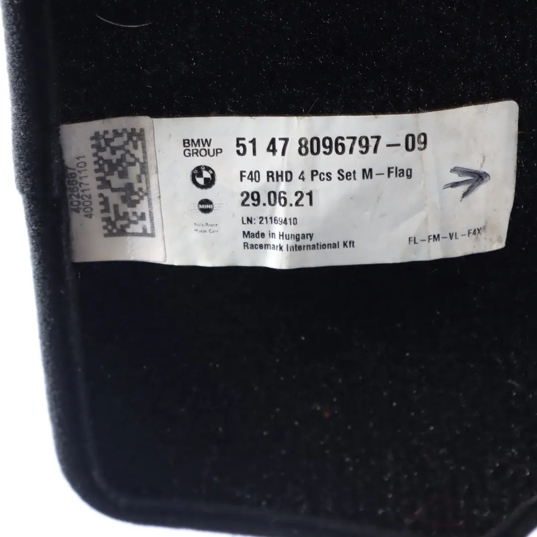 Floor Mats BMW F40 F44 Interior Front Rear Floor Mat Carpet Cover Set to with Part number 8096807 Floor Mats BMW F40 F44 Interior Front Rear Floor Mat Carpet Cover Set - SKU RHD-8096807-1 - Part number 8096807