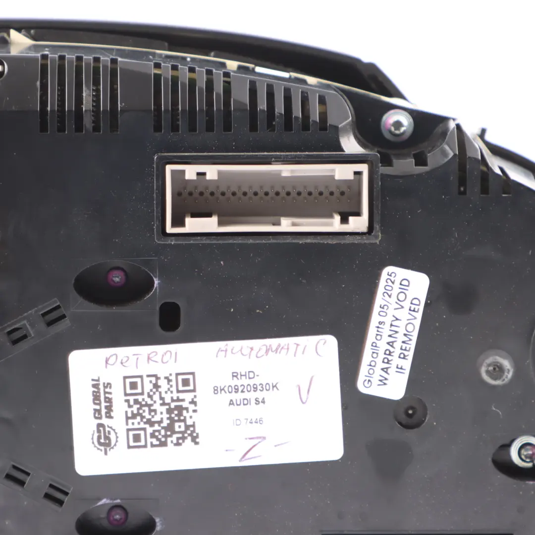 Audi S4 B8 Petrol Instrument Cluster Speedometer Clocks Automatic - SKU RHD-8K0920930K - Part number 8K0920930K