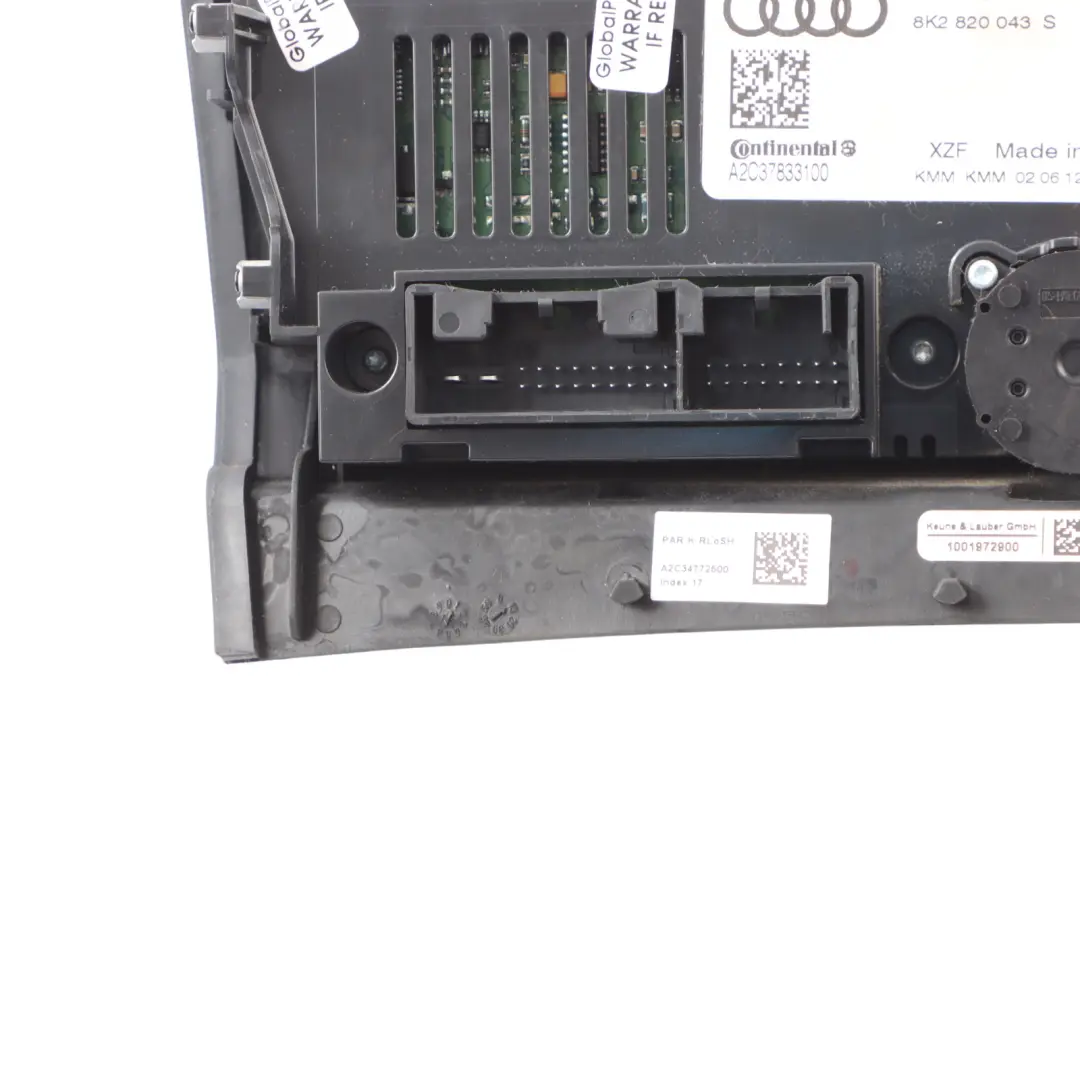 Conditioning Control Panel Heater Switch to Audi A4 B8 A5 8T Air with Part number 8K2820043S Audi A4 B8 A5 8T Air Conditioning Control Panel Heater Switch - SKU RHD-8K2820043S - Part number 8K2820043S