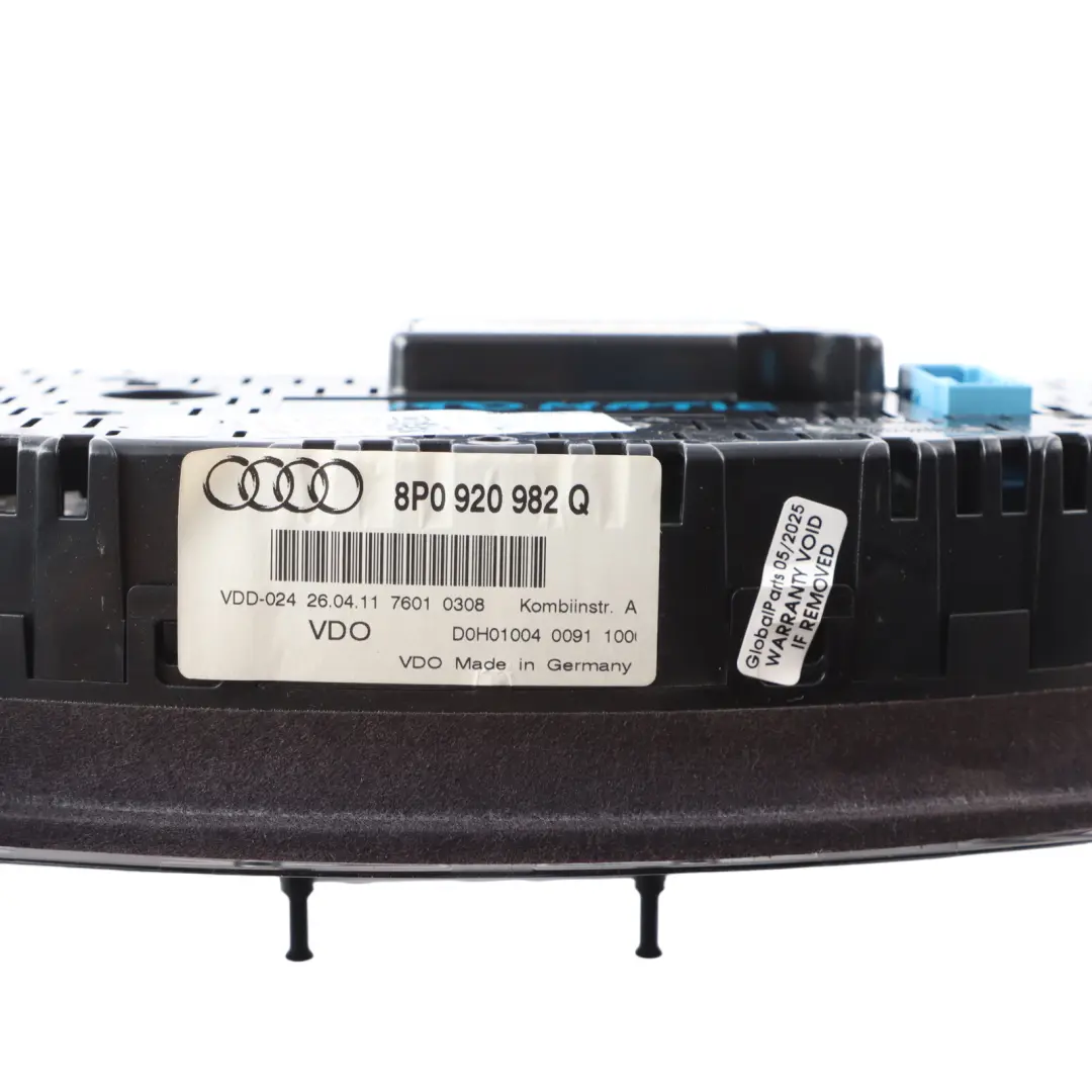 Instrument Cluster Clocks Speedometer Automatic to Audi A3 8P Petrol with Part number 8P0920982Q Audi A3 8P Petrol Instrument Cluster Clocks Speedometer Automatic - SKU RHD-8P0920982Q-1 - Part number 8P0920982Q