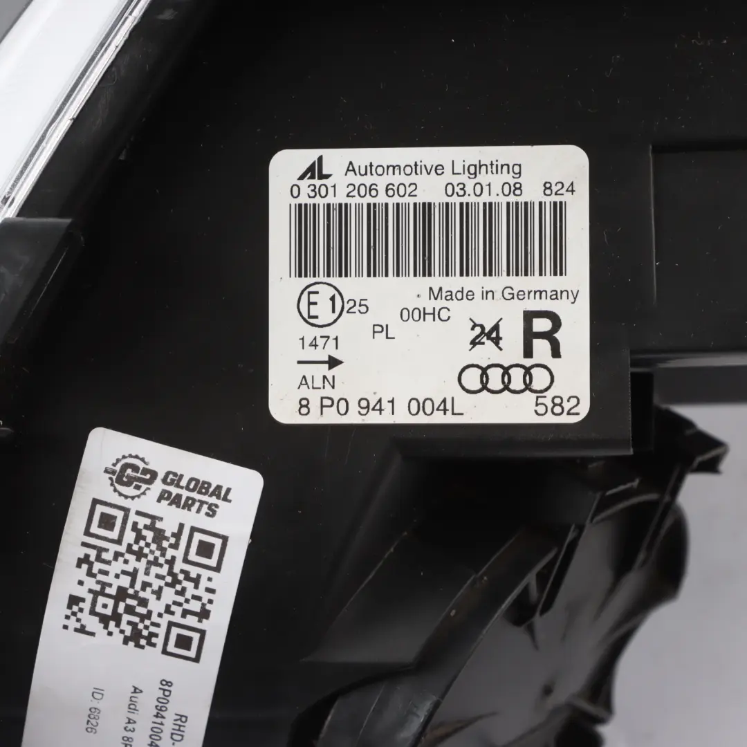 Audi A3 8P Headlight Headlamp Light Lamp Front Right O/S - SKU RHD-8P0941004L-1 - Part number 8P0941004L