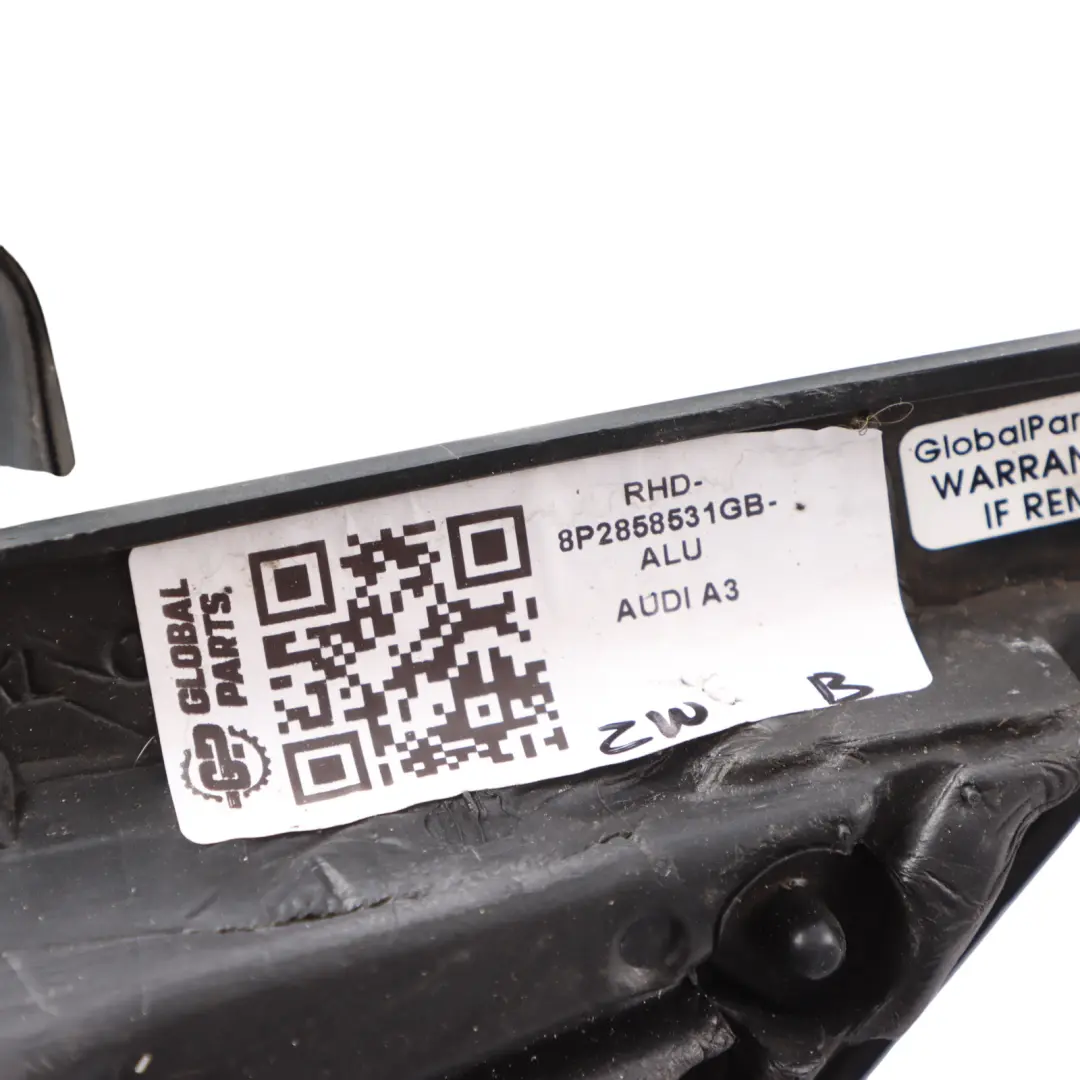 Audi A3 8P Electric Wing Mirror Left N/S Door Aluminium - SKU RHD-8P2858531GB-ALU - Part number 8P2858531GB