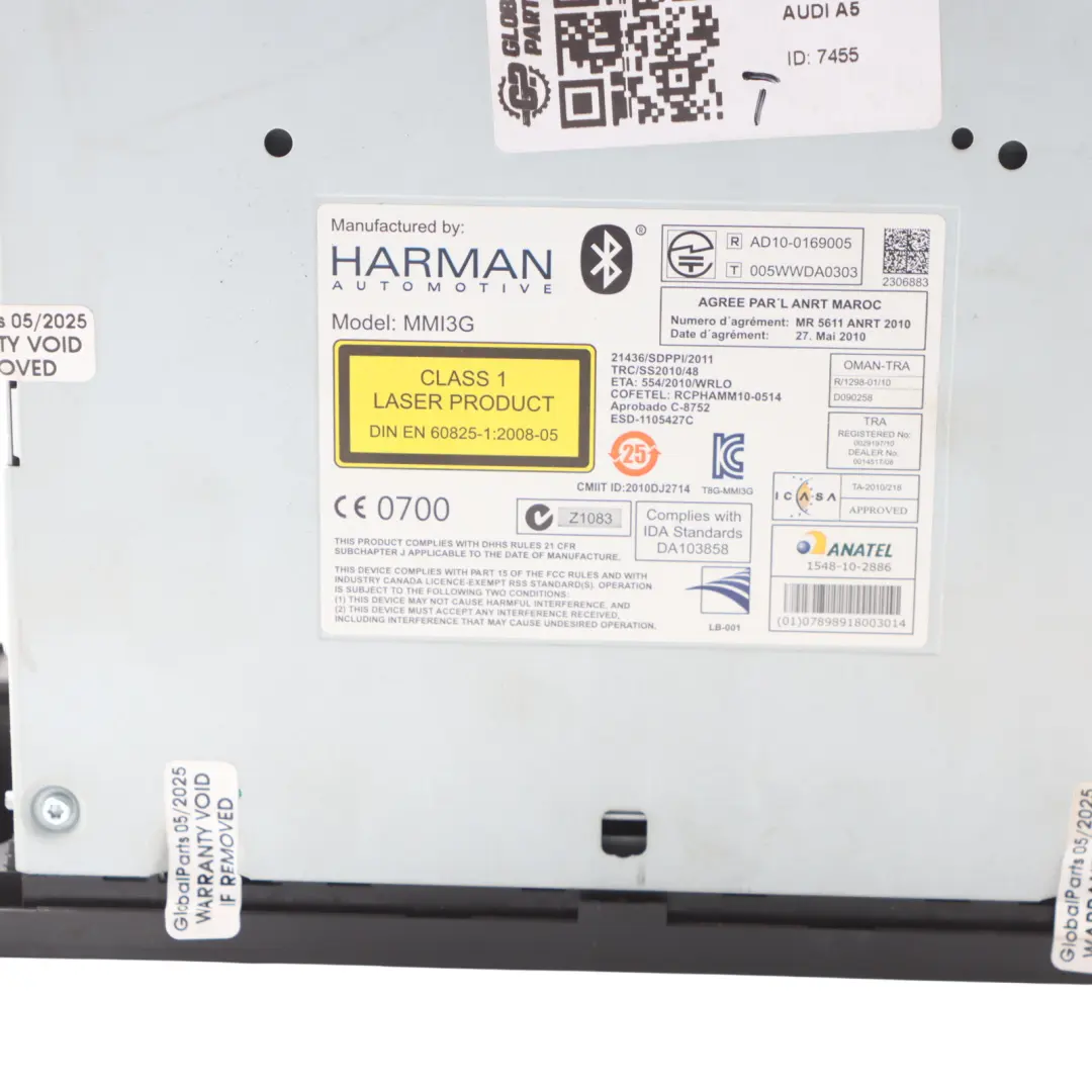 Multimedia Sat Nav MMI 3G Radio Player Unit Harman to Audi A5 8T with Part number 8R2035666K Audi A5 8T Multimedia Sat Nav MMI 3G Radio Player Unit Harman - SKU RHD-8R2035666K - Part number 8R2035666K