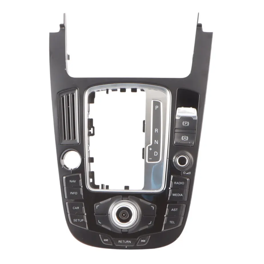 Sat Nav MMI Centre Console Cover Panel Switch Button Block to Audi A4 B8 with Part number 8T0919609E Audi A4 B8 Sat Nav MMI Centre Console Cover Panel Switch Button Block - SKU RHD-8T0919609E - Part number 8T0919609E