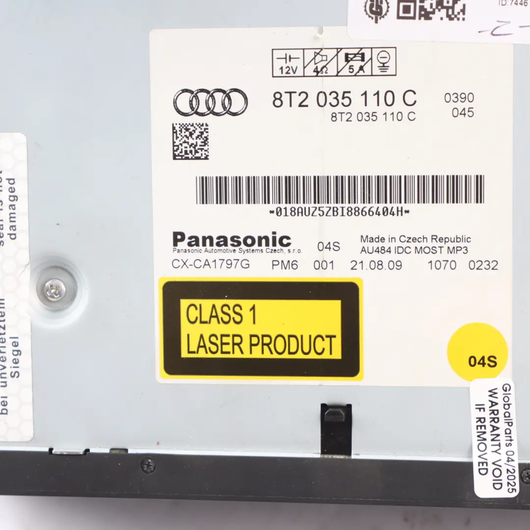 Disc CD Changer Player Reader System ESP PDC Switch to Audi A4 B8 with Part number 8T2035110C Audi A4 B8 Disc CD Changer Player Reader System ESP PDC Switch - SKU RHD-8T2035110C-1 - Part number 8T2035110C