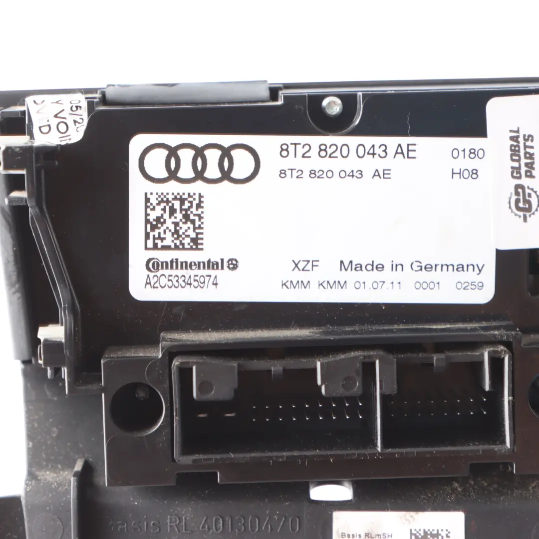Heater Climate Panel Audi A5 8T Q5 8R Control Air Conditioning Unit to with Part number 8T2820043AE Heater Climate Panel Audi A5 8T Q5 8R Control Air Conditioning Unit - SKU RHD-8T2820043AE - Part number 8T2820043AE