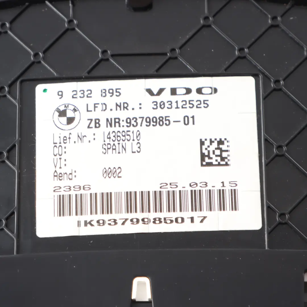 Instrument Cluster BMW F30 F31 F32 Speedo Clocks MPH Diesel Automatic to with Part number 9379985 Instrument Cluster BMW F30 F31 F32 Speedo Clocks MPH Diesel Automatic - SKU RHD-9379985-1 - Part number 9379985