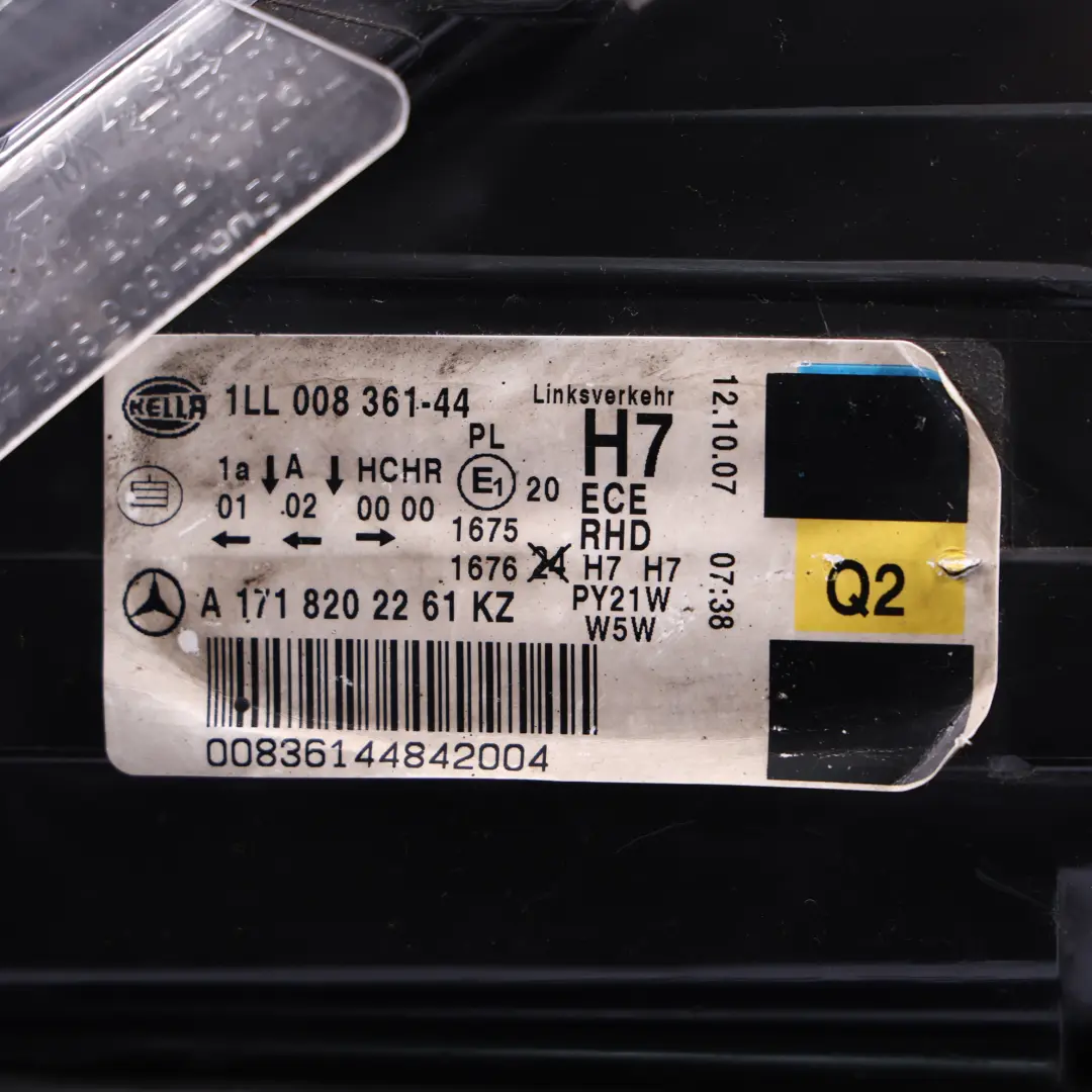 Headlight Headlamp Front Right O/S Lamp Light to Mercedes SLK R171 with Part number A1718202261 Mercedes SLK R171 Headlight Headlamp Front Right O/S Lamp Light - SKU RHD-A1718202261 - Part number A1718202261