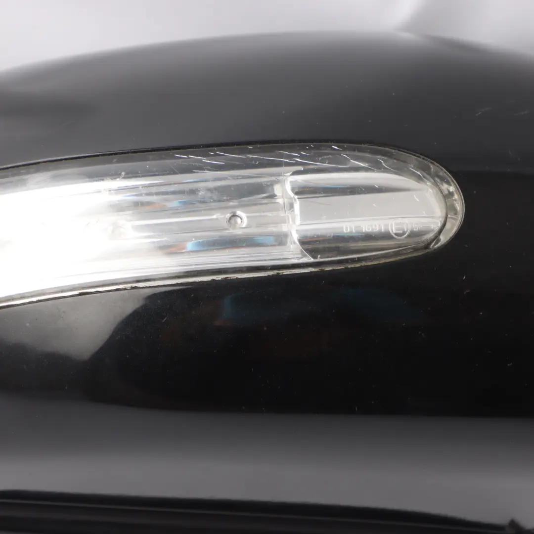 Mercedes W203 Wing Mirror Door Right O/S Auto Dip Power Fold Obsidian Black 197 - SKU rhd-A2038107276-OB - Part number A2038107276