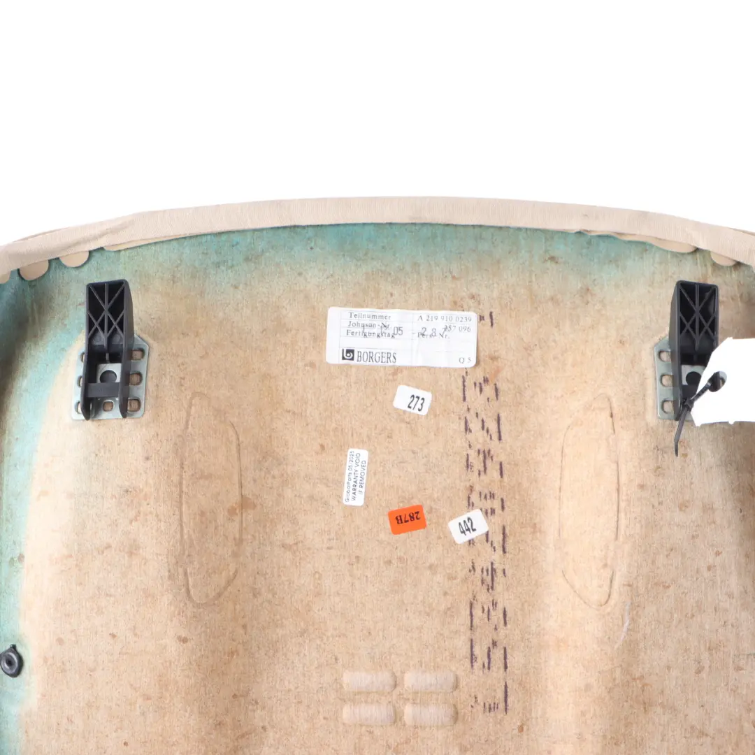 W219 Seat Backrest Trim Cover Front Right O/S Panel Leather Beige to Mercedes CLS with Part number A2199100239 Mercedes CLS W219 Seat Backrest Trim Cover Front Right O/S Panel Leather Beige - SKU A2199100239-1 - Part number A2199100239