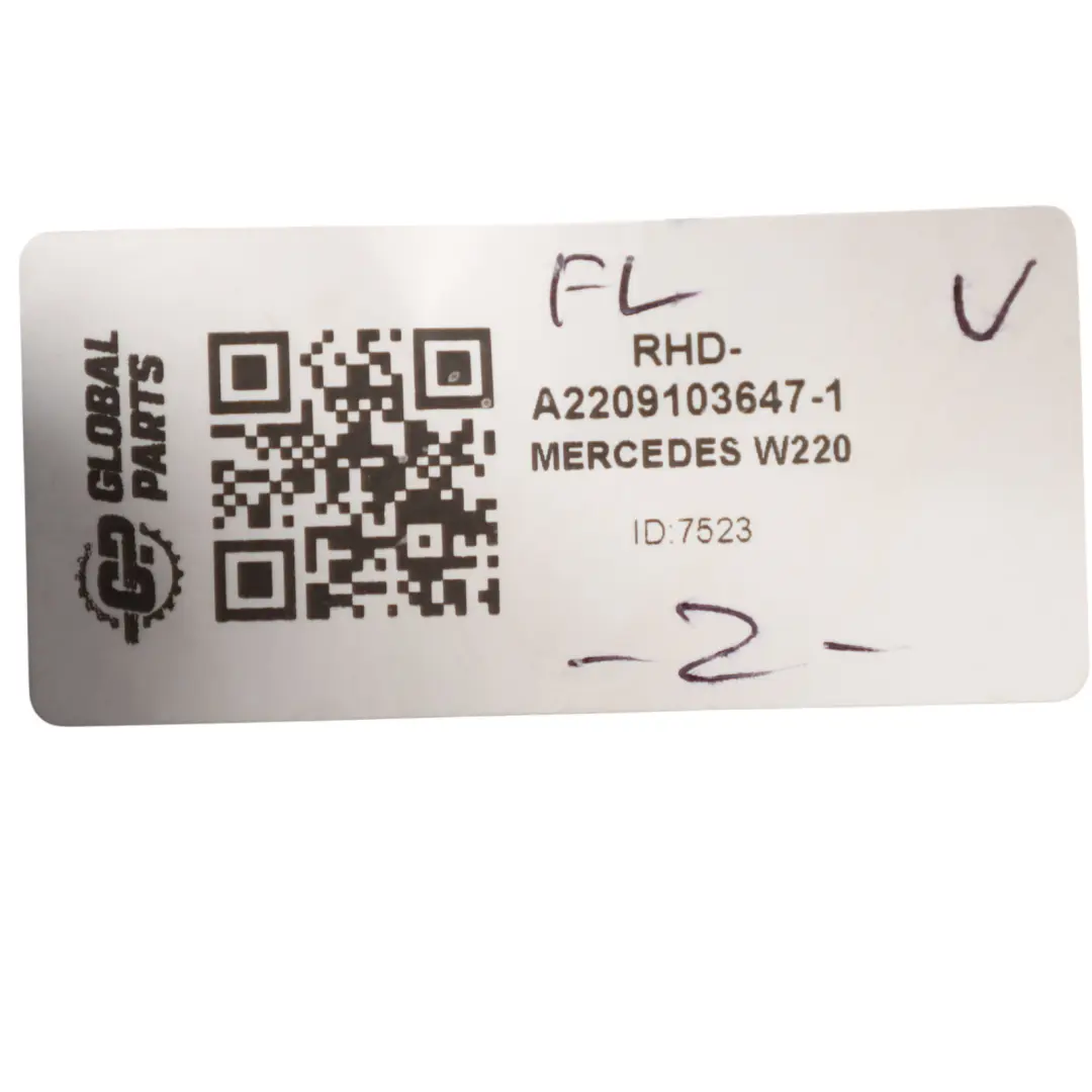 Front Seat Heated Memory Left N/S Leather Black to Mercedes W220 with Part number A2209103647 Mercedes W220 Front Seat Heated Memory Left N/S Leather Black - SKU RHD-A2209103647-1 - Part number A2209103647