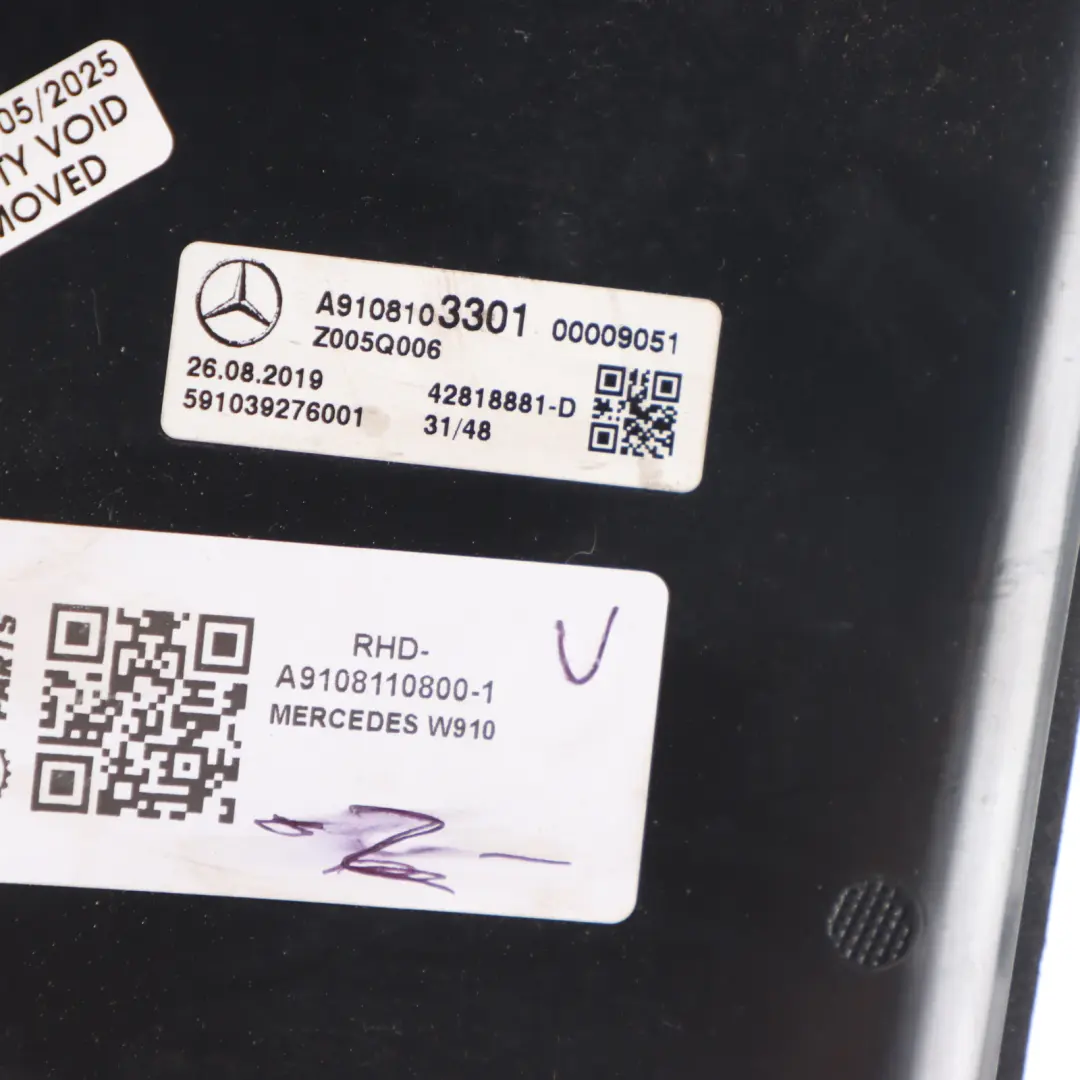 Mercedes W910 Front Door Mirror Wing Right O/S View - SKU RHD-A9108110800-1 - Part number A9108110800