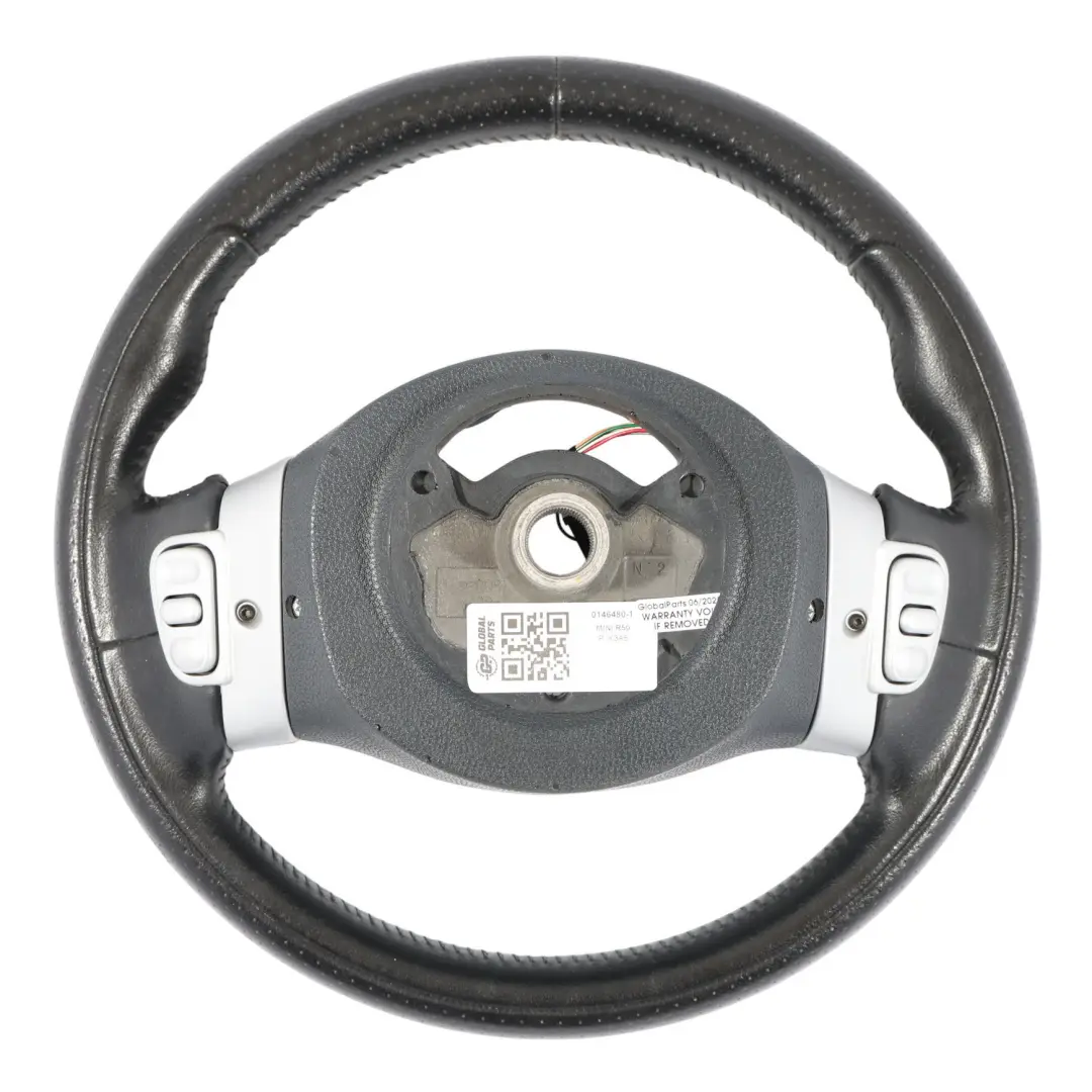 Mini Cooper R50 R52 2 Spoke Black Leather Steering Wheel Multifunctional - SKU 0146480-1 - Part number 0146480