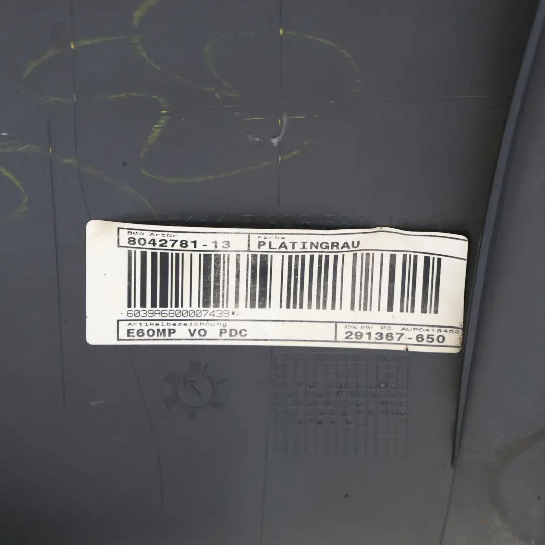 Zderzak Przedni M-Pakiet Platingrau Szary Metalik - A68 do BMW E60 E61 o numerze 0394346 BMW E60 E61 Zderzak Przedni M-Pakiet Platingrau Szary Metalik - A68 - SKU 0394346-PG - Numer Części 0394346