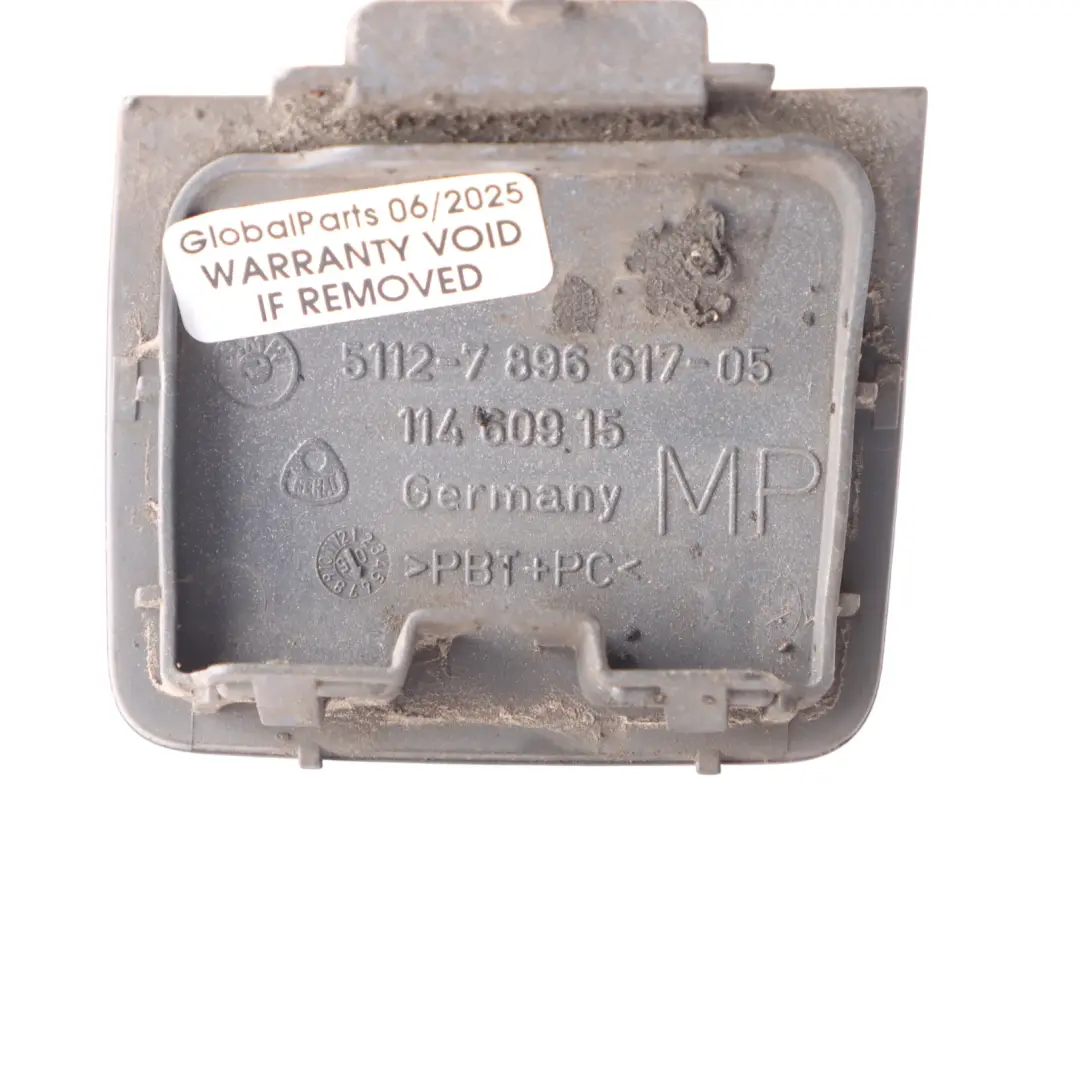 BMW E60 Towing Eye Flap Rear Bumper 7033700 Silbergrau Grey Metallic - A08 - SKU 0395209-SBG1 - Part number 0395209