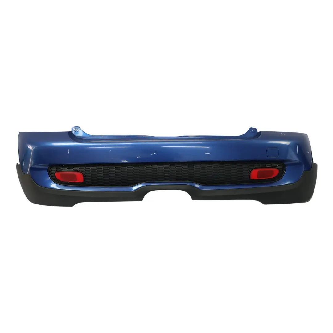 Bumper Cooper S Trim Panel Lightning Blue Metallic - A63 to Mini R56 R57 Rear with Part number 0430252 Mini R56 R57 Rear Bumper Cooper S Trim Panel Lightning Blue Metallic - A63 - SKU 0430252-LB - Part number 0430252
