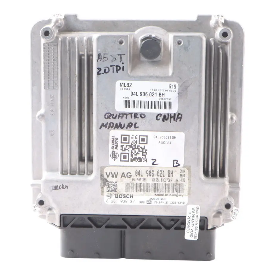 CNHA 190HP Quattro Engine Control Unit ECU Manual to Audi A5 8T 2.0 TDI with Part number 04L906021BH Audi A5 8T 2.0 TDI CNHA 190HP Quattro Engine Control Unit ECU Manual - SKU 04L906021BH - Part number 04L906021BH