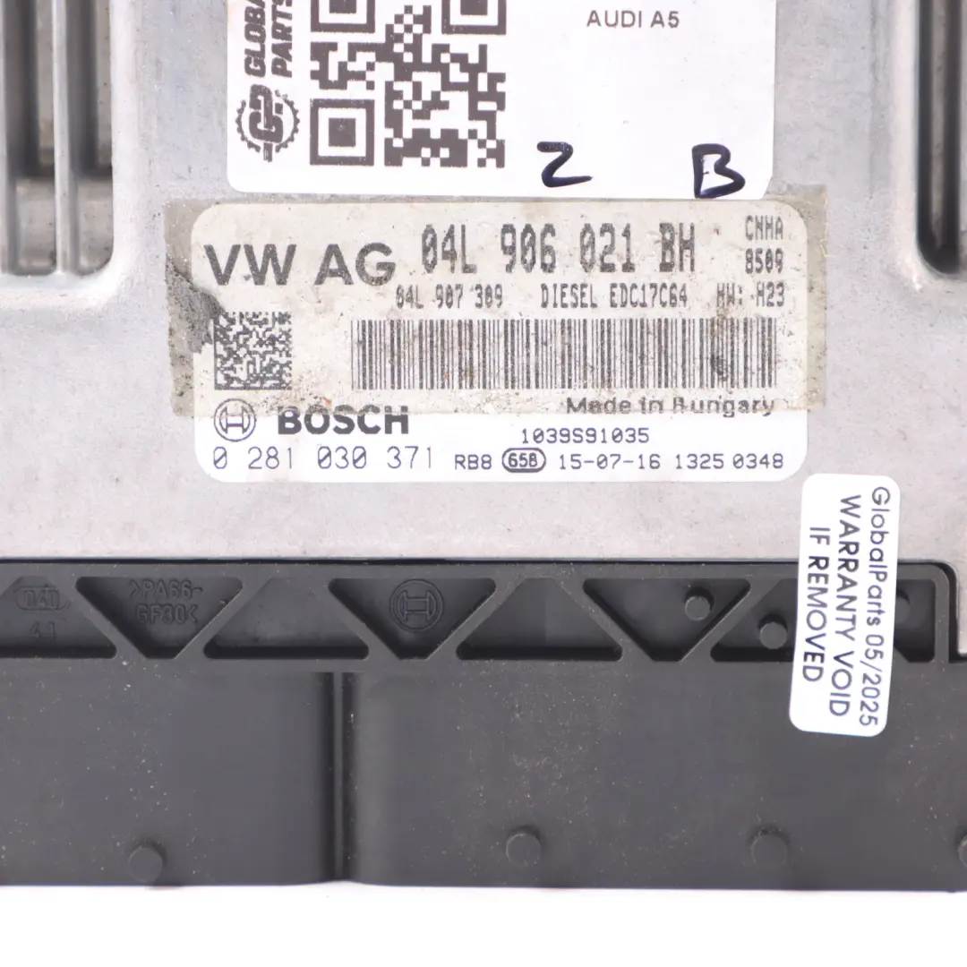 Audi A5 8T 2.0 TDI CNHA 190HP Quattro Engine Control Unit ECU Manual - SKU 04L906021BH - Part number 04L906021BH