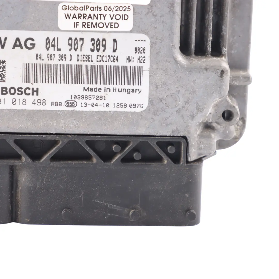 Audi A3 8V 2.0 TDI CRBC 150HP Engine Control Module Unit ECU Manual - SKU 04L907309D-1 - Part number 04L907309D