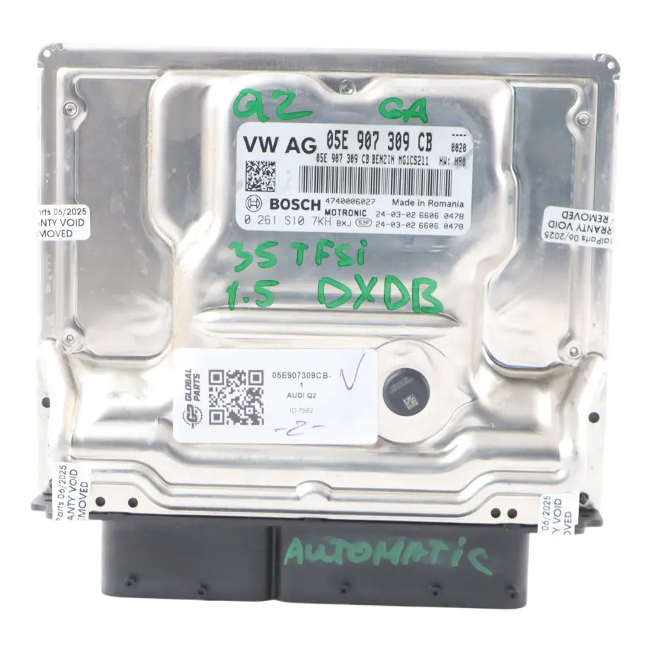 DXDB 150HP Engine Control ECU Automatic to Audi Q2 GA 35 TFSI 1.5 with Part number 05E907309CB Audi Q2 GA 35 TFSI 1.5 DXDB 150HP Engine Control ECU Automatic - SKU 05E907309CB-1 - Part number 05E907309CB
