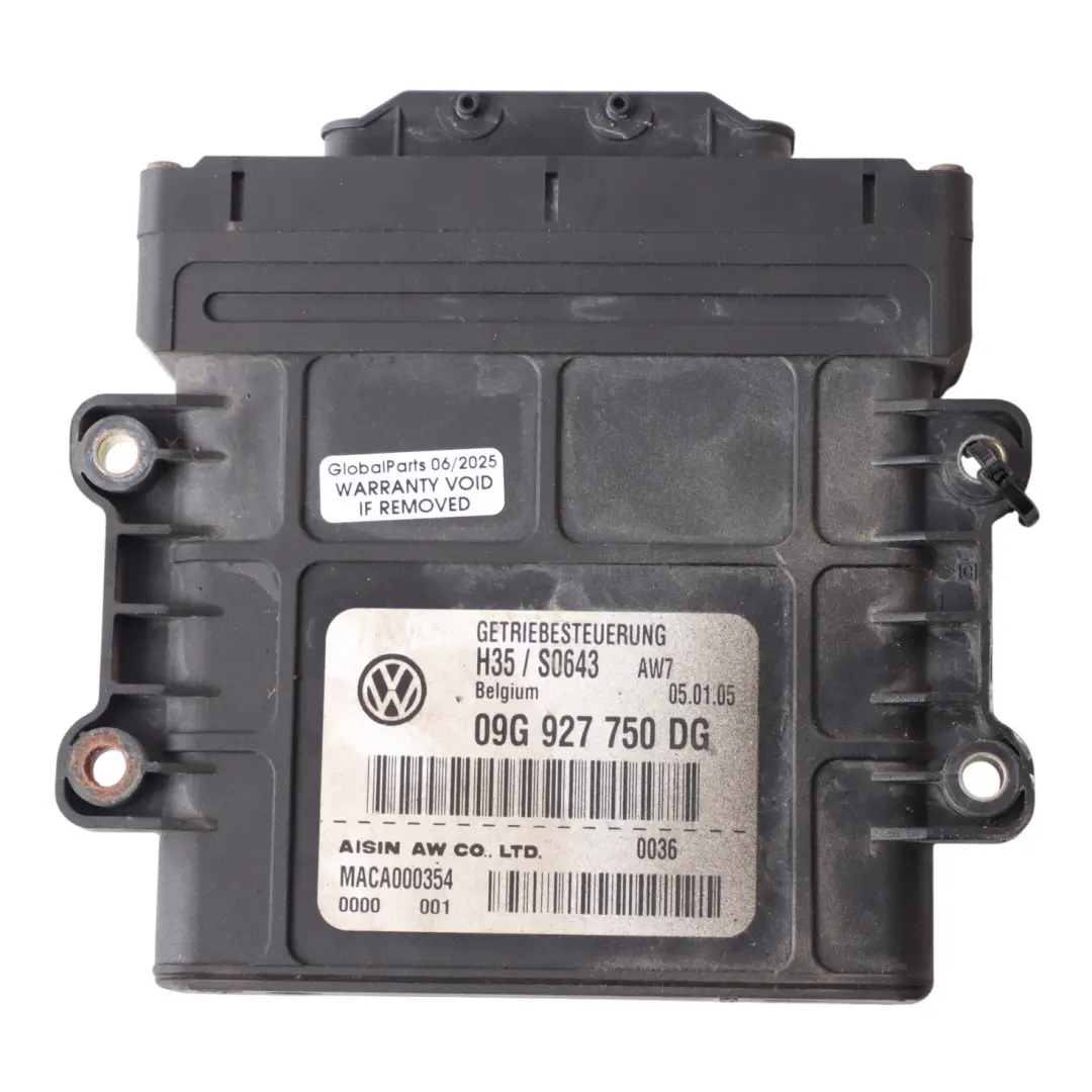 Gearbox Control Module Unit ECU to Audi A3 8P Automatic with Part number 09G927750DG Audi A3 8P Automatic Gearbox Control Module Unit ECU - SKU 09G927750DG - Part number 09G927750DG