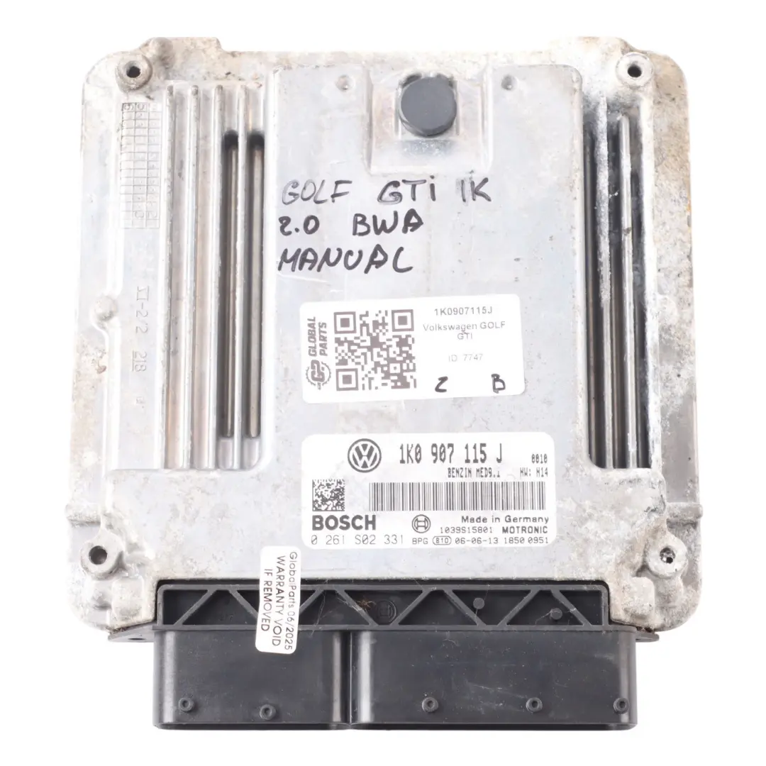 Mk5 1K GTI 2.0 TFSI BWA 200HP Engine Unit ECU Manual to Volkswagen Golf with Part number 1K0907115J Volkswagen Golf Mk5 1K GTI 2.0 TFSI BWA 200HP Engine Unit ECU Manual - SKU 1K0907115J - Part number 1K0907115J