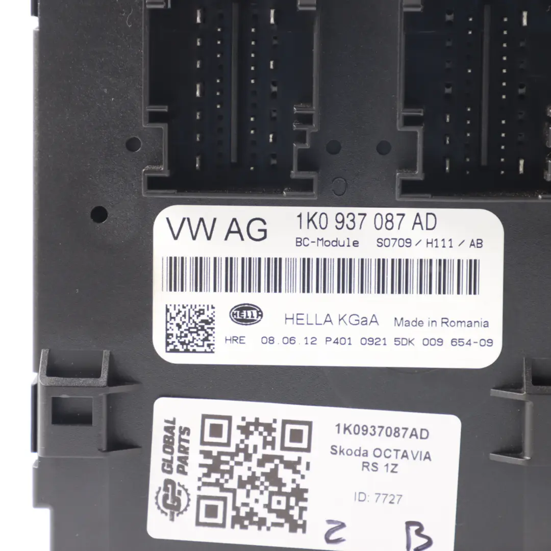 Skoda Octavia II Body Control Module Convenience Unit BCM ECU - SKU 1K0937087AD - Part number 1K0937087AD