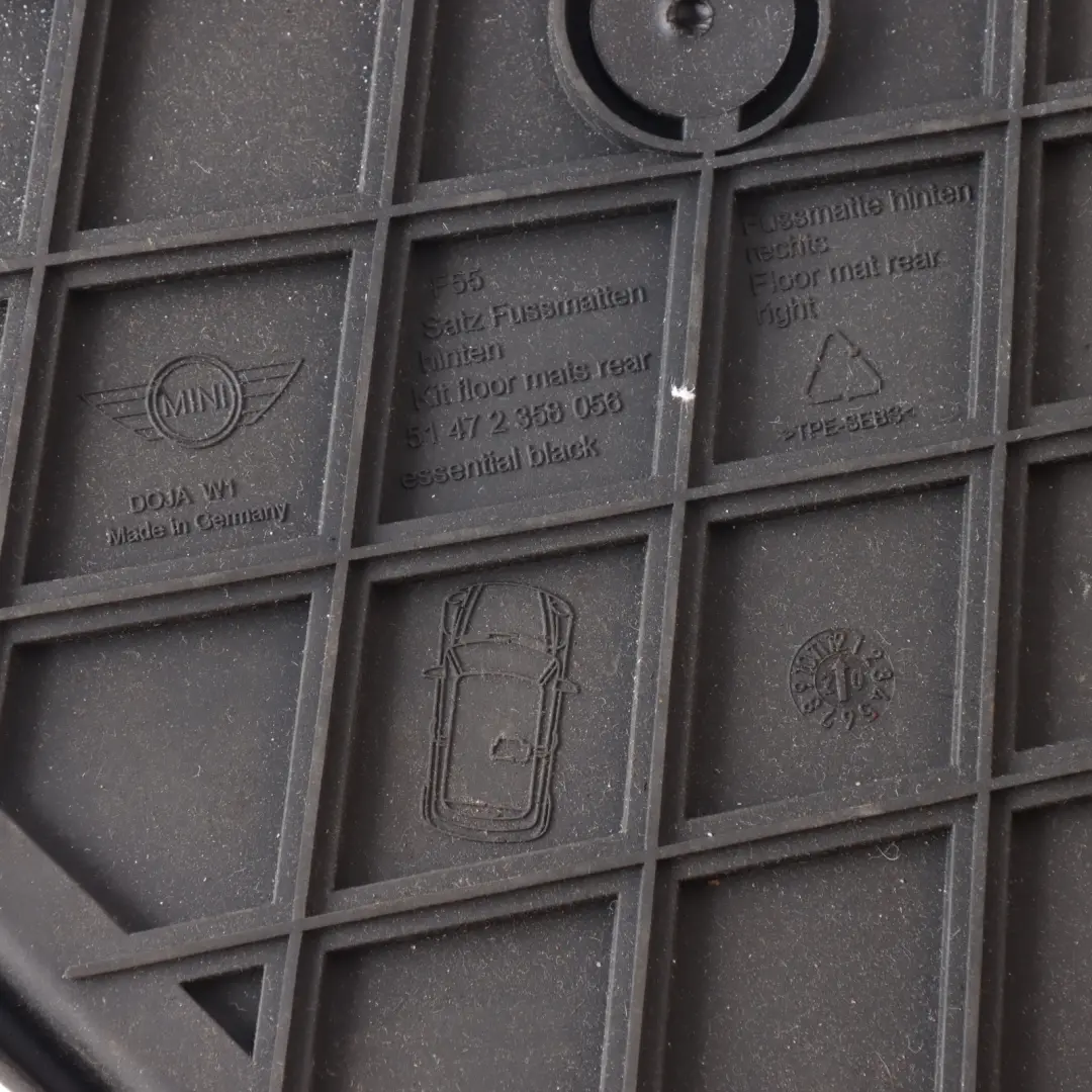 Mini F55 Floor Mats Interior All-Weather Rear Rubber Footwell Cover Set - SKU 2358056 - Part number 2358056
