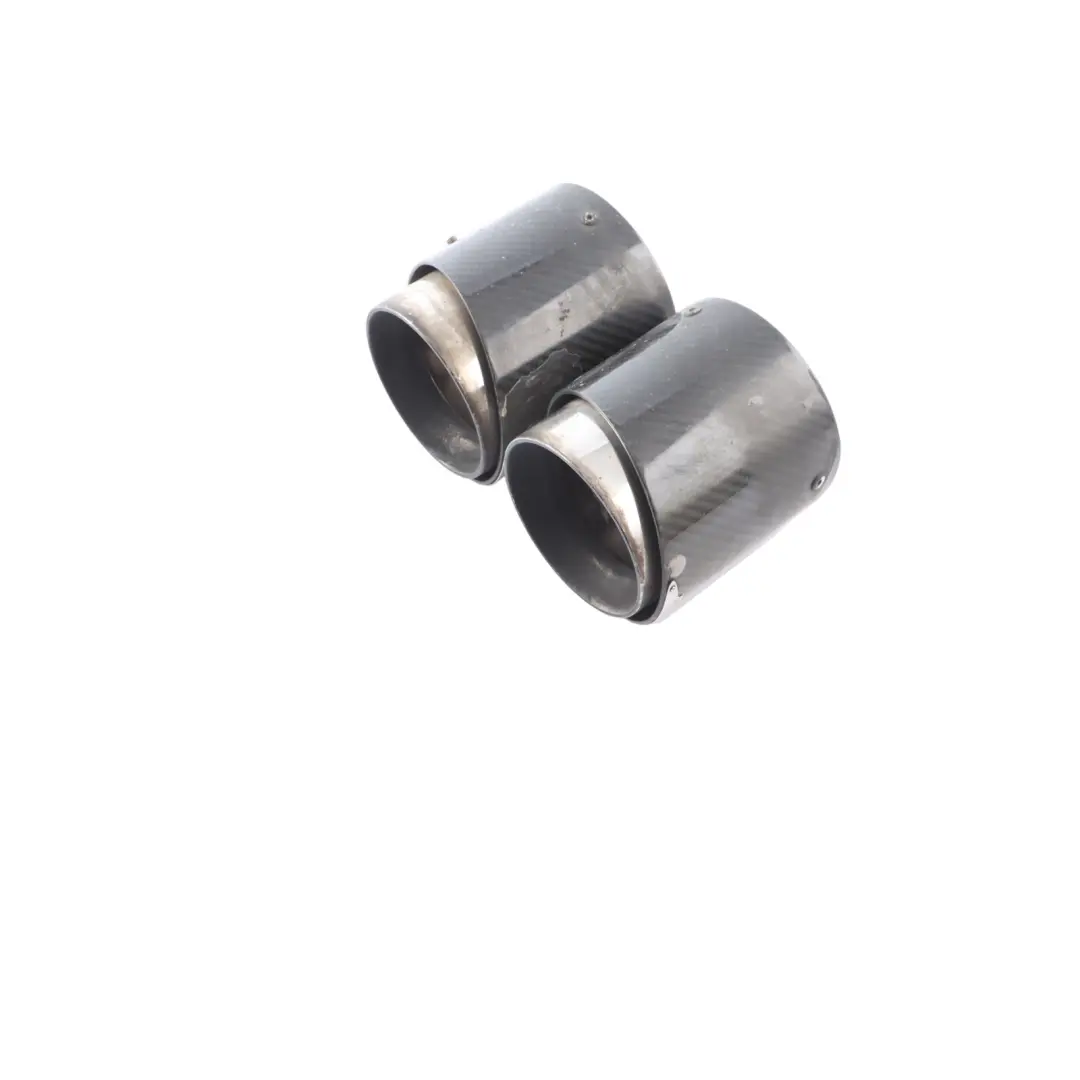Mini F56 Rear Bumper Muffler Tailpipe Exhaust End Tip Cover Carbon Set - SKU 2468715 - Part number 2468715