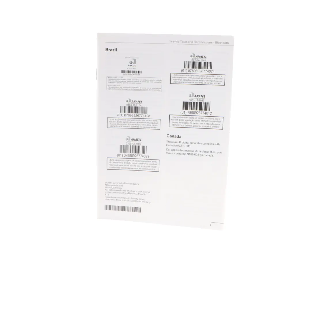 BMW F06 Gran Coupe Service Booklet Owner's Handbook Set Pouch Case Wallet - SKU 2924417 - Part number 2924417