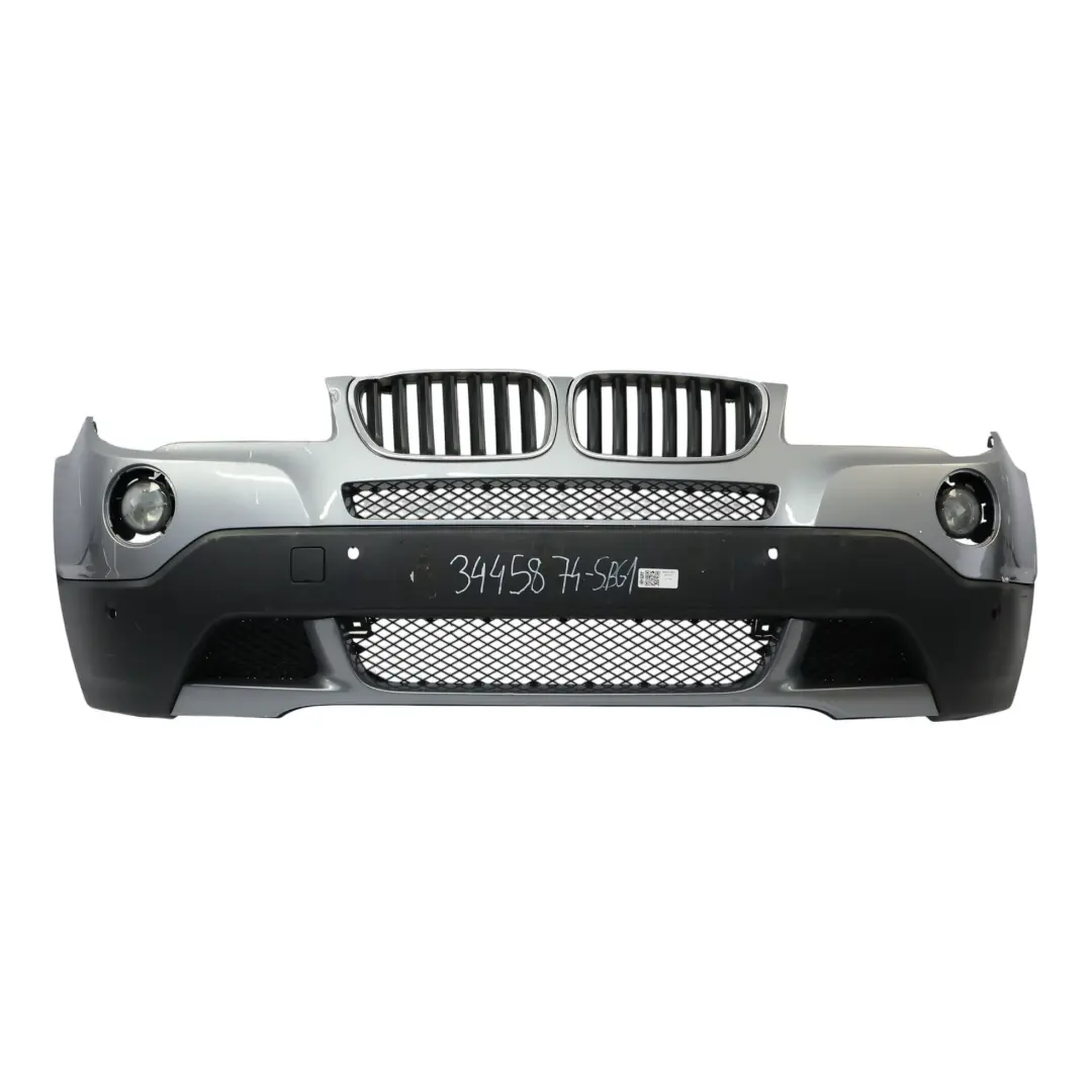 Front Bumper PDC Silbergrau Silver Grey Metallic - A08 to BMW X3 E83 LCI with Part number 3445874 BMW X3 E83 LCI Front Bumper PDC Silbergrau Silver Grey Metallic - A08 - SKU 3445874-SBG1 - Part number 3445874