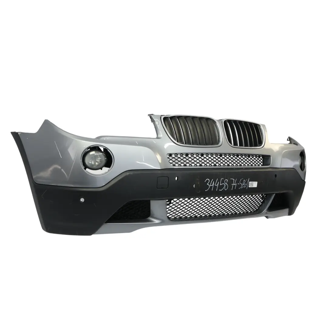 Front Bumper PDC Silbergrau Silver Grey Metallic - A08 to BMW X3 E83 LCI with Part number 3445874 BMW X3 E83 LCI Front Bumper PDC Silbergrau Silver Grey Metallic - A08 - SKU 3445874-SBG1 - Part number 3445874