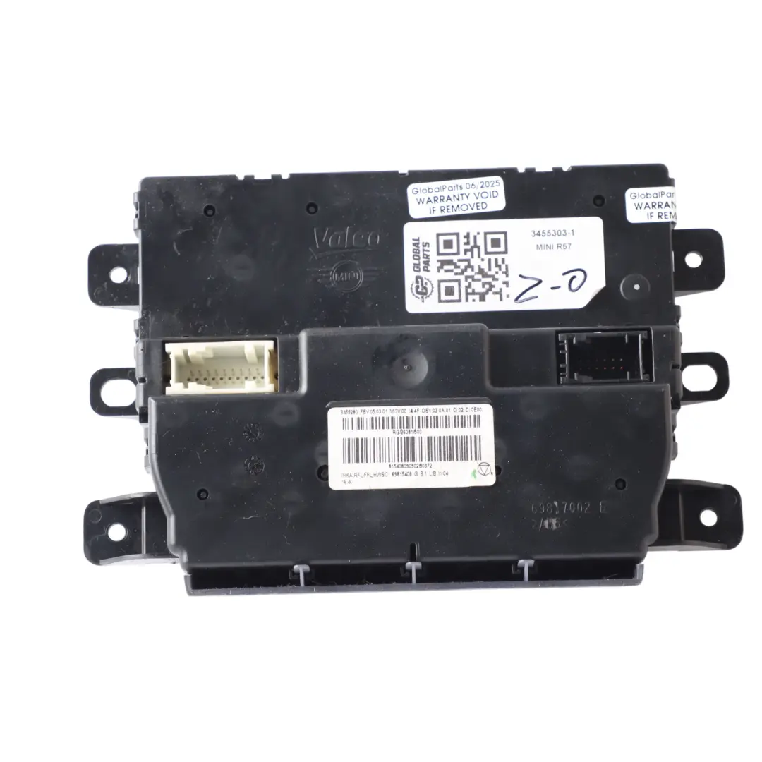 Conditioning Heater Control Unit to Mini Cooper R57 LCI Automatic Air with Part number 3455303 Mini Cooper R57 LCI Automatic Air Conditioning Heater Control Unit - SKU 3455303-1 - Part number 3455303