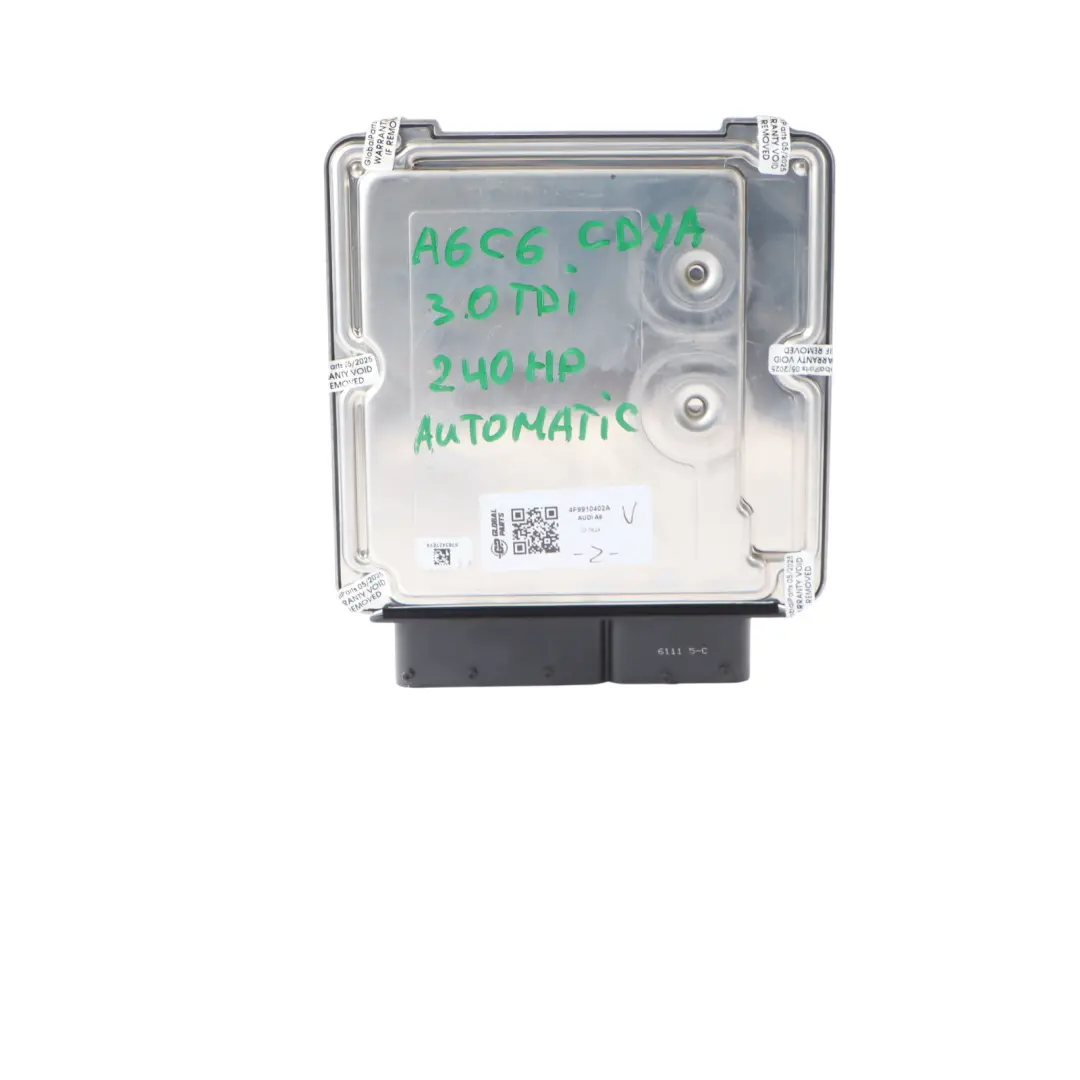 240HP CDYA Quattro Engine Module ECU Kit Automatic to Audi A6 C6 3.0 TDI with Part number 4F9910402A Audi A6 C6 3.0 TDI 240HP CDYA Quattro Engine Module ECU Kit Automatic - SKU 4F9910402A - Part number 4F9910402A
