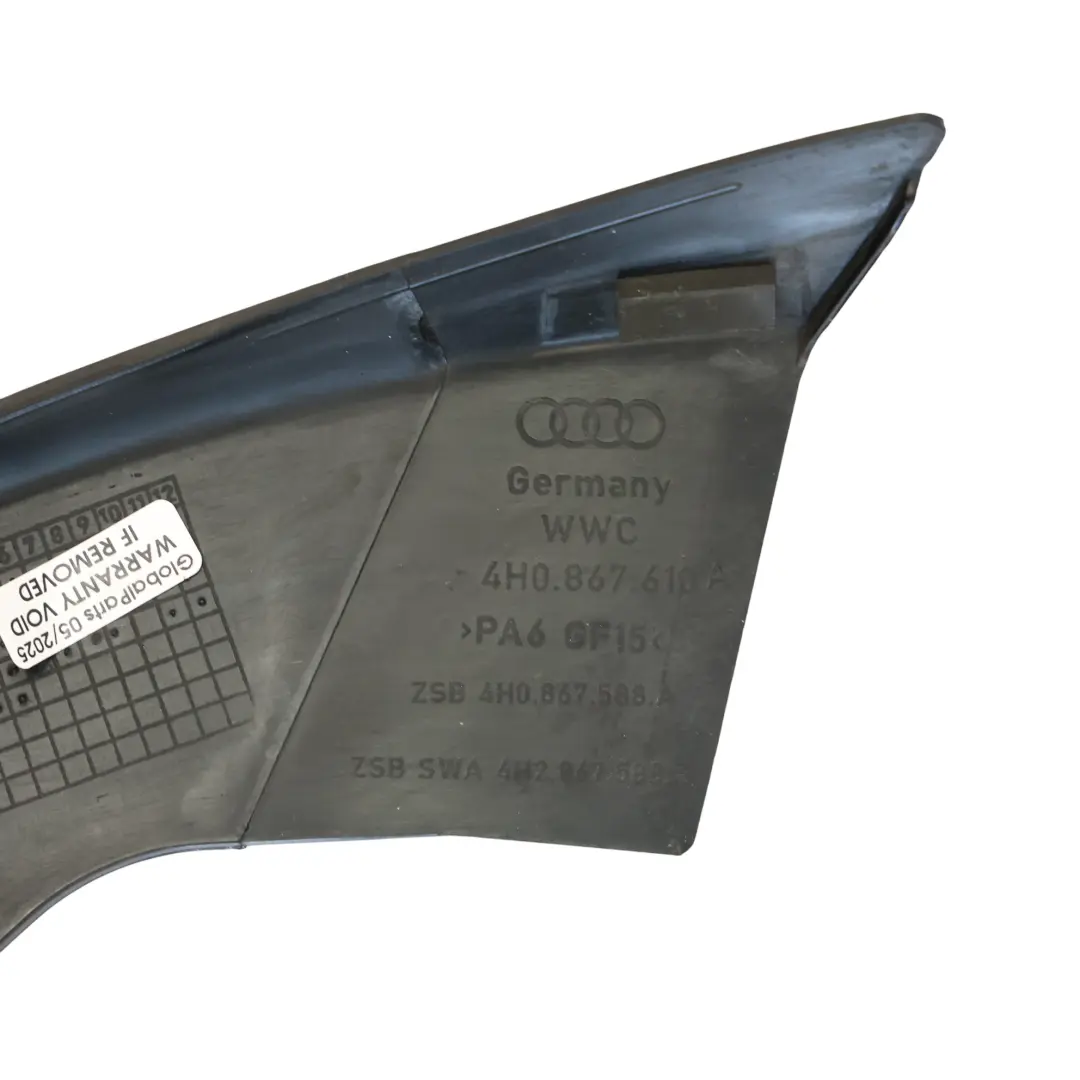 A8L D4 Junta Marco Guía Ventana Puerta Delantera Derecha para Audi con número de pieza 4H0867610A Audi A8L D4 Junta Marco Guía Ventana Puerta Delantera Derecha - SKU 4H0867610A - Número de pieza 4H0867610A