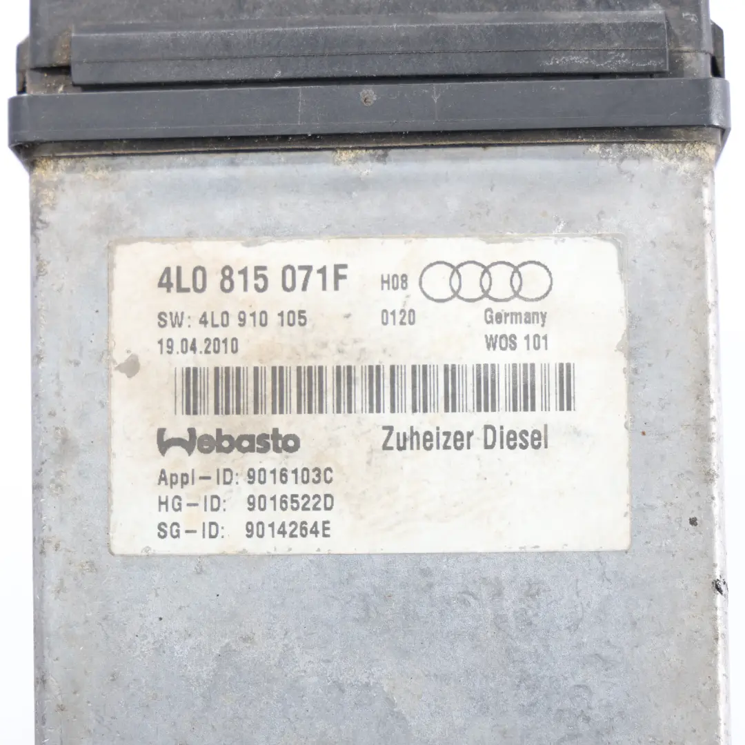 Pompa Ventilatore Riscaldatore Supplementare Webasto 4L0815071C per Audi Q7 4L con numero di parte 4L0815071F Audi Q7 4L Pompa Ventilatore Riscaldatore Supplementare Webasto 4L0815071C - SKU 4L0815071F - Numero di parte 4L0815071F