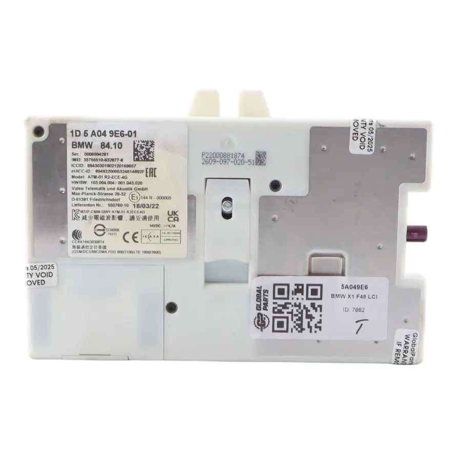 Telematics Control Module ECU Unit to BMW X1 F48 with Part number 5A049E6 BMW X1 F48 Telematics Control Module ECU Unit - SKU 5A049E6 - Part number 5A049E6