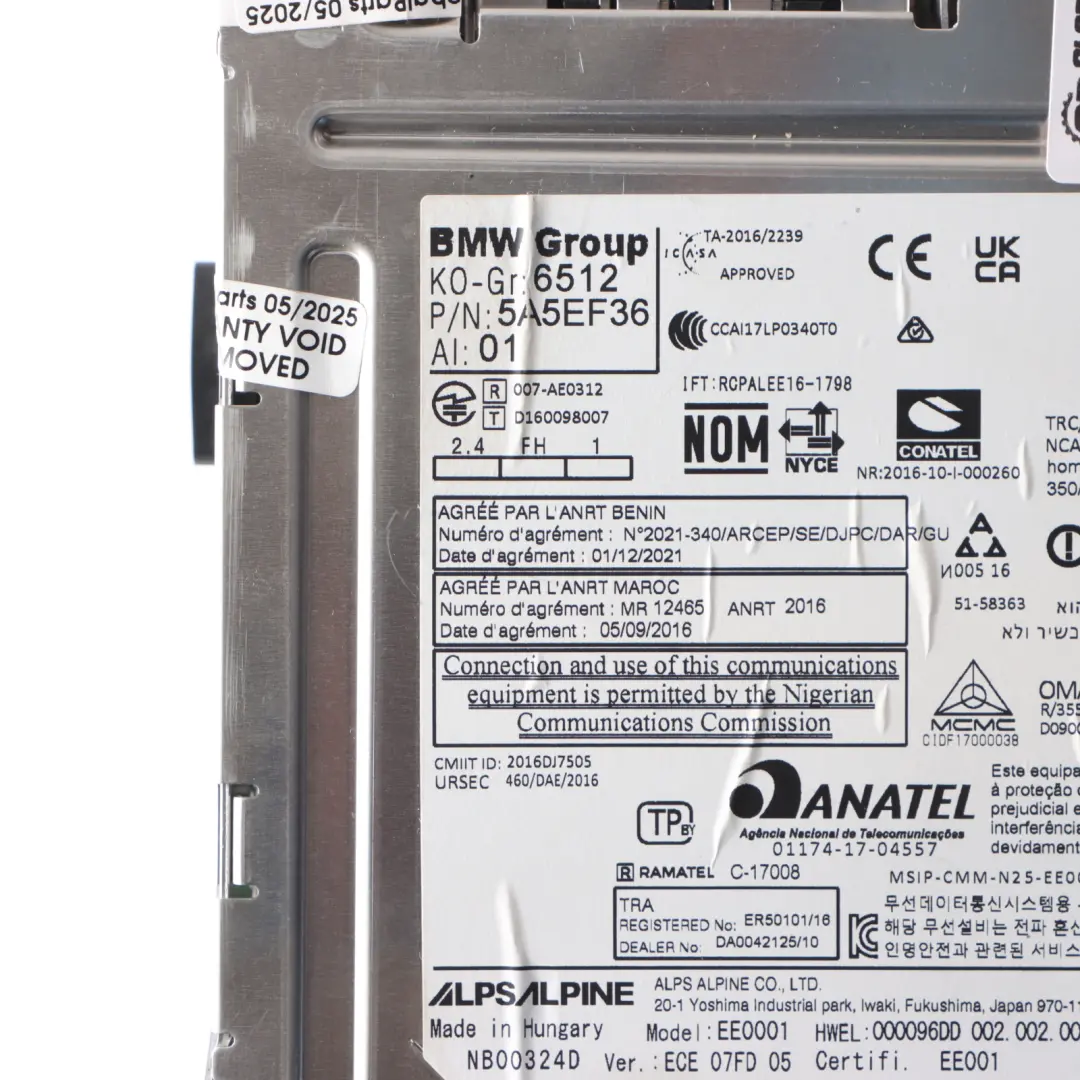 BMW X1 F48 LCI Basic Navigation Head Unit Module - SKU 5A5EF36 - Part number 5A5EF36