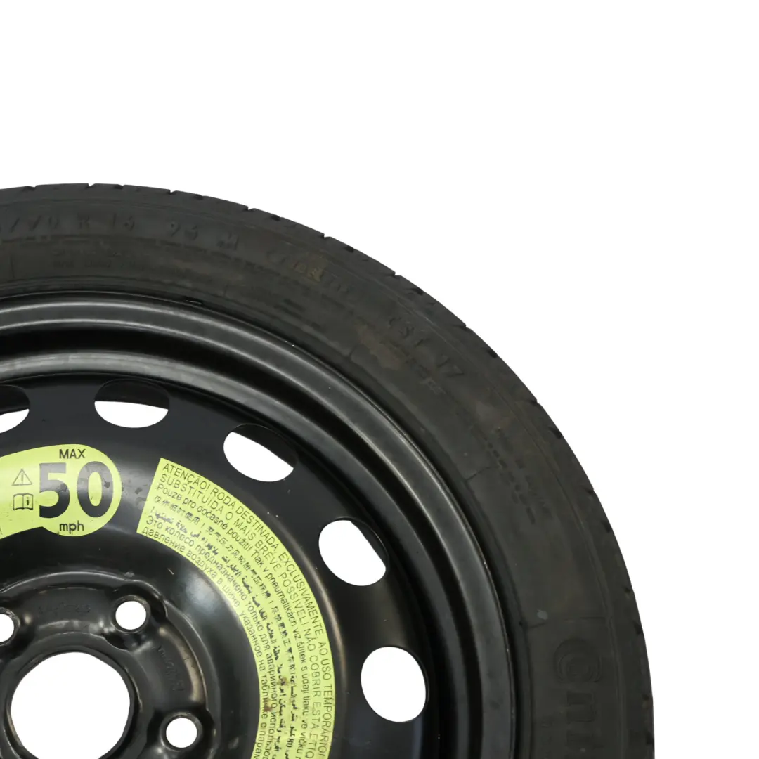 VW Golf Mk7 Ruota Scorta Acciaio R16 Pneumatico 3.5J ET: 25.5 125/70 - SKU 5Q0601027AR-1 - Numero di parte 5Q0601027AR
