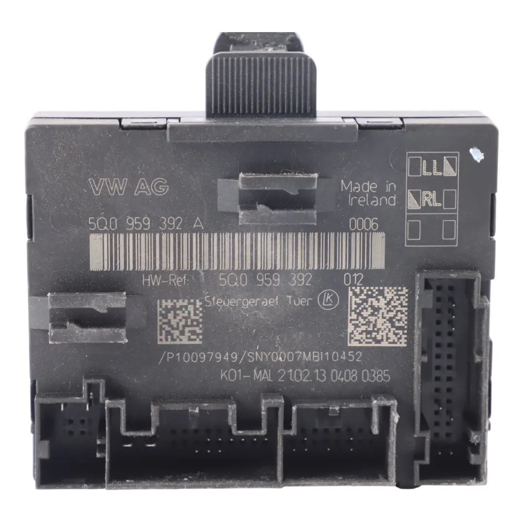 Front Door Module Unit ECU Left N/S Passenger Side to Audi A3 8V with Part number 5Q0959392A Audi A3 8V Front Door Module Unit ECU Left N/S Passenger Side - SKU 5Q0959392A - Part number 5Q0959392A