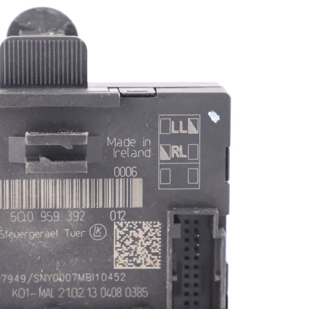 Front Door Module Unit ECU Left N/S Passenger Side to Audi A3 8V with Part number 5Q0959392A Audi A3 8V Front Door Module Unit ECU Left N/S Passenger Side - SKU 5Q0959392A - Part number 5Q0959392A