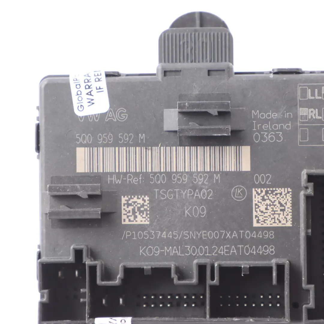 Door Module Control Unit Front Passenger Side to Audi Q2 GA with Part number 5Q0959592M Audi Q2 GA Door Module Control Unit Front Passenger Side - SKU 5Q0959592M - Part number 5Q0959592M