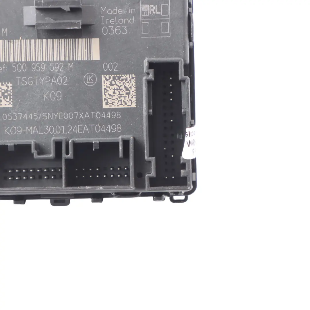 Door Module Control Unit Front Passenger Side to Audi Q2 GA with Part number 5Q0959592M Audi Q2 GA Door Module Control Unit Front Passenger Side - SKU 5Q0959592M - Part number 5Q0959592M