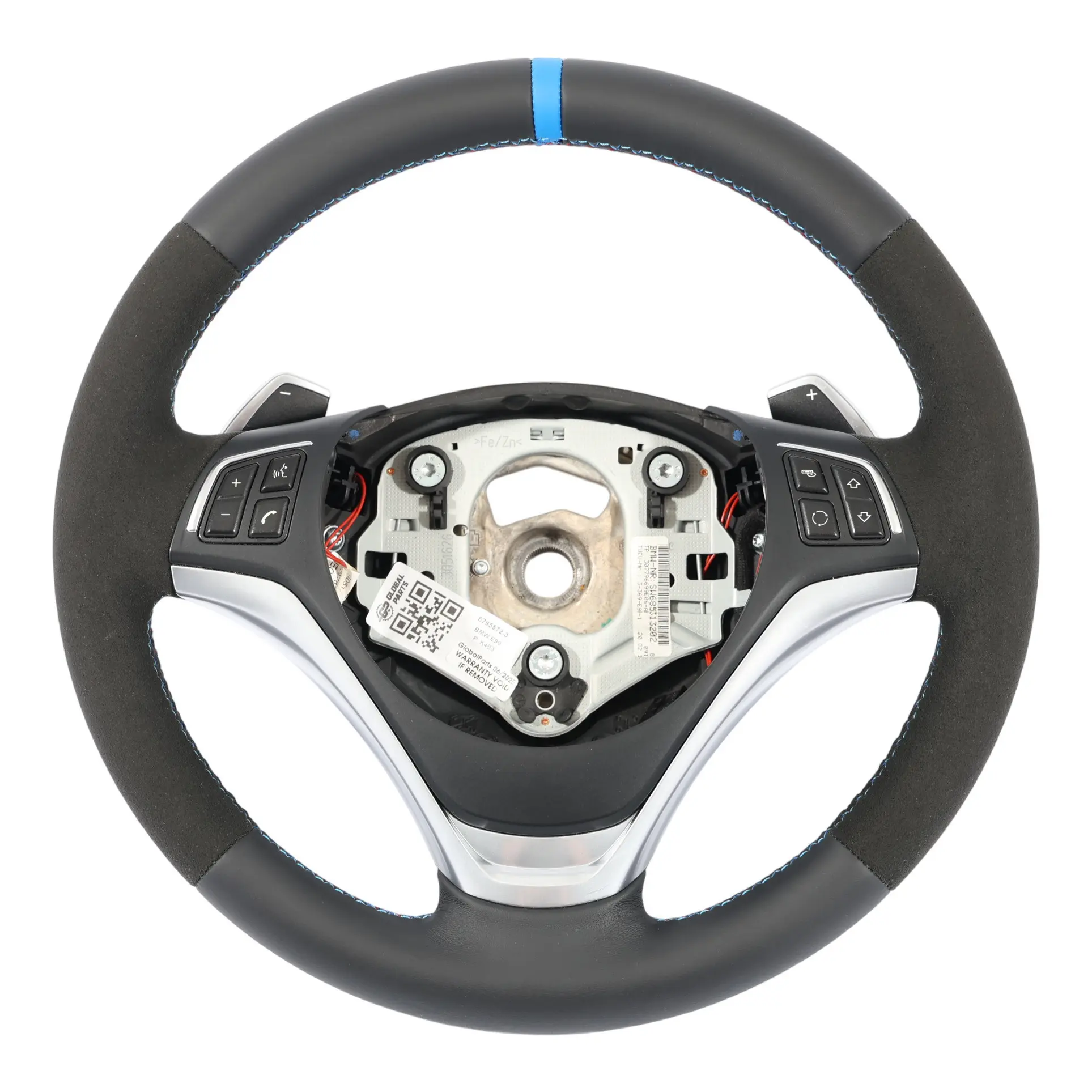 BMW E87 E90 E91 LCI NOUVEAU Volant Cuir Noir M-Sport Look Changement de Vitesse