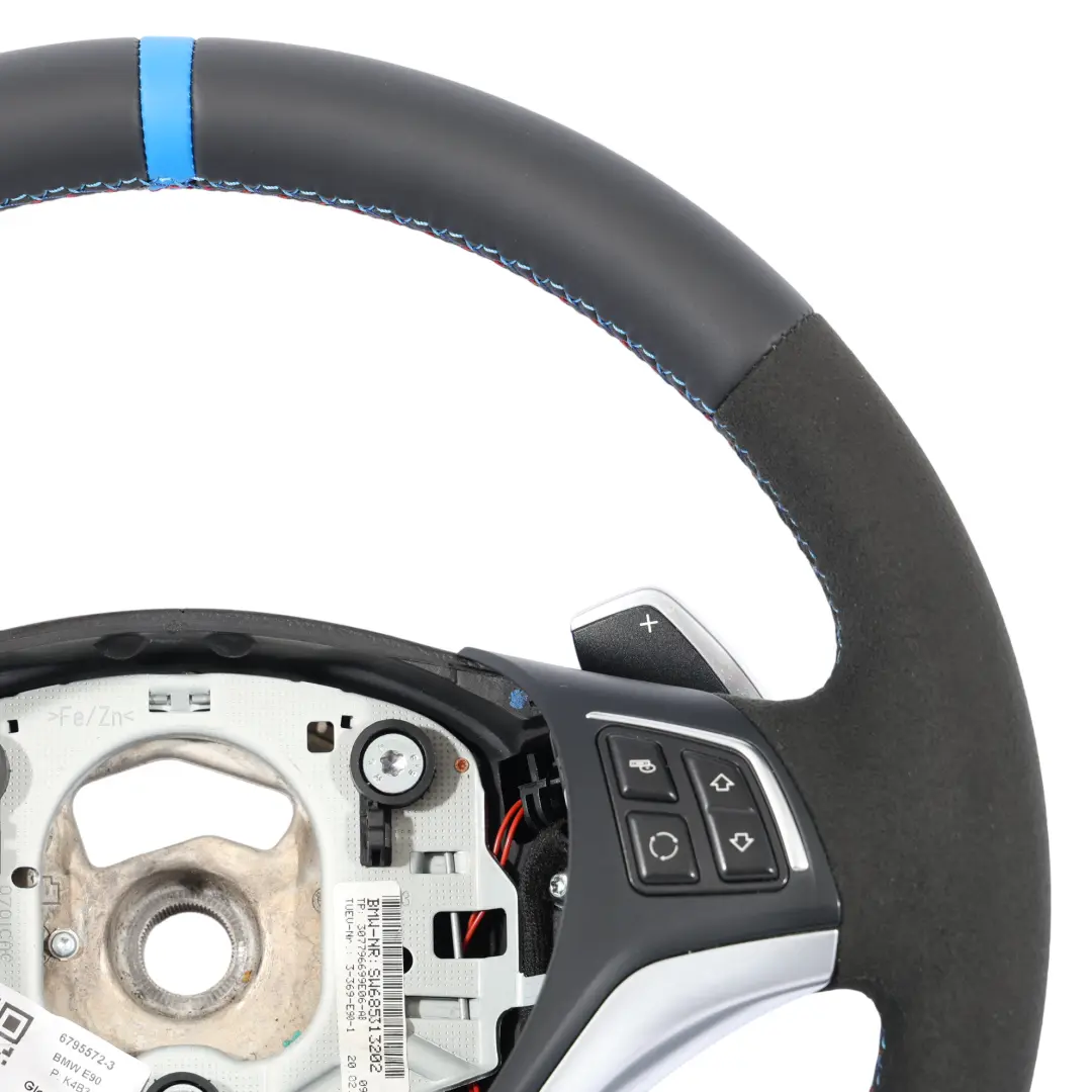 NUEVO Cuero Negro M-Sport Look Volante Palanca de Cambio para BMW E87 E90 E91 LCI con número de pieza 6795572 BMW E87 E90 E91 LCI NUEVO Cuero Negro M-Sport Look Volante Palanca de Cambio - SKU 6795572-3 - Número de pieza 6795572