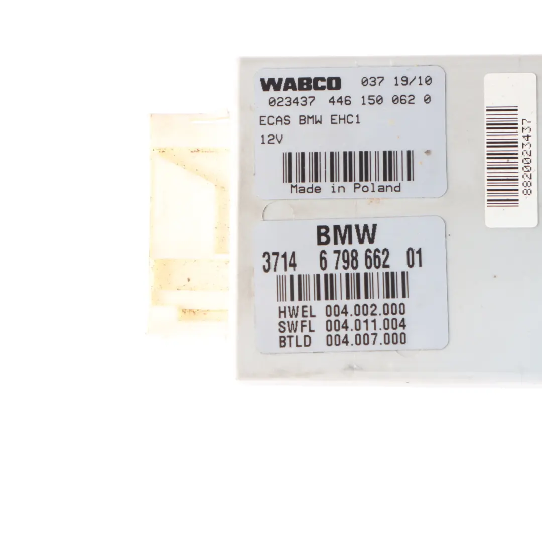 Control Module BMW F07 F10 F11 Air Suspension ECU Unit to with Part number 6798662 Control Module BMW F07 F10 F11 Air Suspension ECU Unit - SKU 6798662 - Part number 6798662