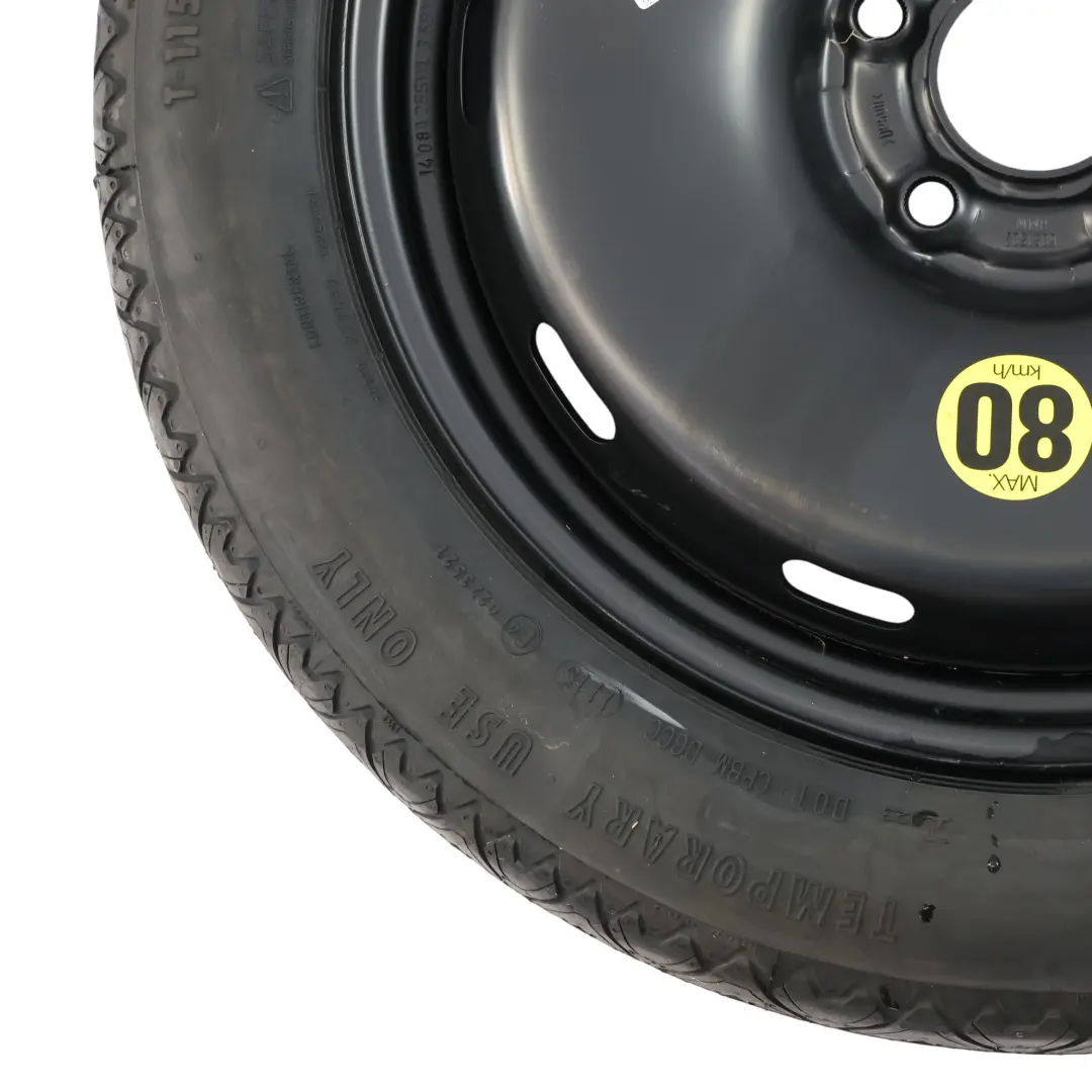 Rueda De Repuesto De Acero 115/95 R17 para BMW F40 F44 F45 F46 con número de pieza 6851507 BMW F40 F44 F45 F46 Rueda De Repuesto De Acero 115/95 R17 - SKU 6851507 - Número de pieza 6851507