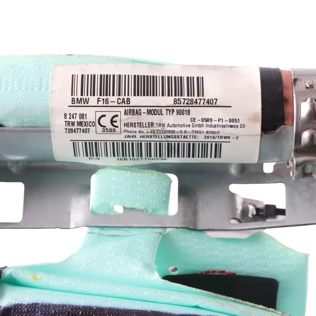 Roof Curtain BMW X6 F16 X6M F86 Upper Head Air Module Right O/S to with Part number 7284774 Roof Curtain BMW X6 F16 X6M F86 Upper Head Air Module Right O/S - SKU 7284774 - Part number 7284774