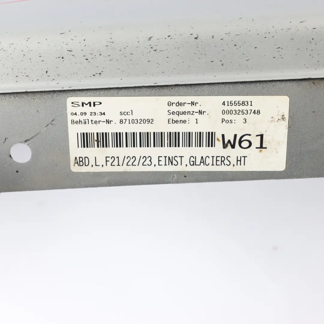 Side Skirt BMW F21 F22 F23 Sill Strip Left N/S Glacier Silber Silver - A83 to with Part number 7293543 Side Skirt BMW F21 F22 F23 Sill Strip Left N/S Glacier Silber Silver - A83 - SKU 7293543-GSB - Part number 7293543