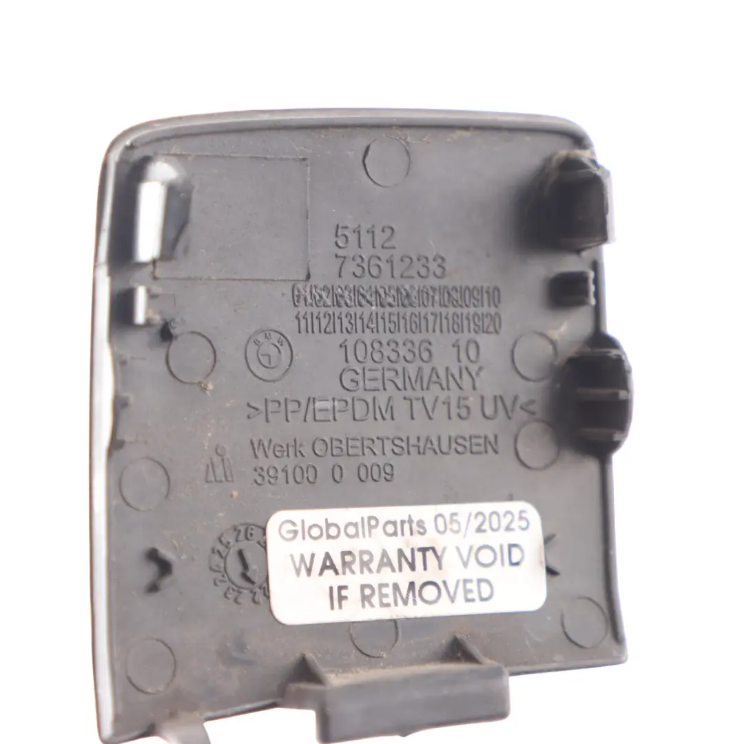 Bumper Towing Eye Cover Cap Insert Panel Black to BMW X1 F48 Rear with Part number 7361233 BMW X1 F48 Rear Bumper Towing Eye Cover Cap Insert Panel Black - SKU 7361233 - Part number 7361233